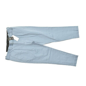 Men's Express 31x30 Light Blue Chino Pleated Skinny Dress Pants Cotton NEW